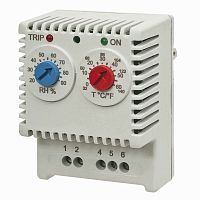 Гигротерм электронный, 230 В, регулировка температуры 0…+60°C, регулировка влажности 20…90%, переключающий контакт | код R5ETUH22 | DKC