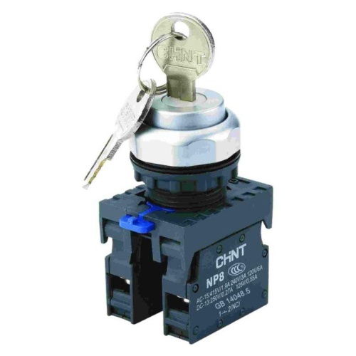Переключатель с ключом NP8-20Y/31 3 полож. с фиксацией 2НО IP65 (R) | код 667185 | CHINT Переключатель с ключом NP8-20Y/31 3 полож. с фиксацией 2НО IP65 (R) | код 667185 | CHINT