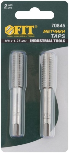 Метчики метрические, легированная сталь, набор 2 шт М8х1.25 мм | код 70845 | FIT фото 3
