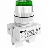 Лампа сигнальная ЛК-22, 22мм? 220В, AC Зеленый | код. 25007DEK | DEKraft