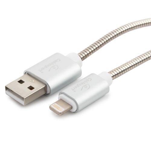 Кабель Cablexpert для Apple CC-G-APUSB02S-1M, AM/Lightning, серия Gold, длина 1м, серебро, блистер | код CC-G-APUSB02S-1M | Cablexpert Кабель Cablexpert для Apple CC-G-APUSB02S-1M, AM/Lightning, серия Gold, длина 1м, серебро, блистер | код CC-G-APUSB02S-1M | Cablexpert
