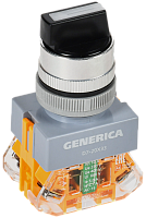 Переключатель D7-20X33 3 полож. 1з+1р возв. черный GENERICA | код BSW50-20X33-3-22-3-K02-G | GENERICA by IEK