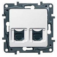 Розетка компьютерная 2xRJ45 Cat.5 ETIKA, белый | код. 672252 | Legrand