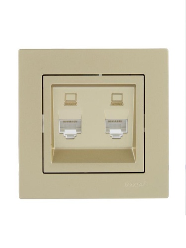 Розетка компьютерная 2-м СП Vesna механизм титан LEZARD 742-3788-141 фото 3