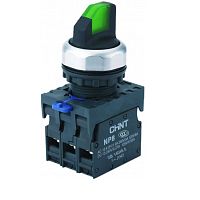 Переключатель подсвет. NP8-11XD/213, 2 полож. фикс., зелен., AC110-230В(LED), 1НО+1НЗ, IP65 (R) | код 667553 | CHINT