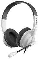 Наушники с микрофоном A4Tech HU-10 черный/белый 2м накладные USB оголовье (HU-10/USB/BLACK+WHITE) | код 1611415 | A4TECH