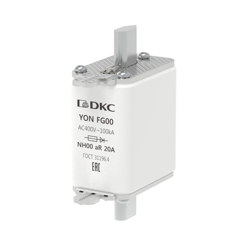 Предохранитель YON ножевого типа FG00 20А 400V характеристика aR | код 1FG00-0020-400V-AR | DKC Предохранитель YON ножевого типа FG00 20А 400V характеристика aR | код 1FG00-0020-400V-AR | DKC