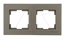 Rita - Рамка 2 поста, горизонтальный монтаж, дымчатый | код 2220-800-1295 | Mutlusan