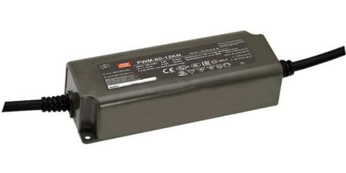 Источник питания AC-DC, 60Вт, вход 90…305В AC, 47…63Гц / 127…431В DC, выход 12В/5А, рег. вых 200…4000Гц, диммирование 0…100%, изоляция 3750В AC, в корпусе 150х53х35мм, -40…+85С, управление KNX, коннектор BST14 | код PWM-60-12KNBST | MeanWel