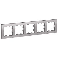 Рамка 5 постов ATLASDESIGN, алюминий | код. ATN000305 | Schneider Electric