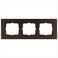 Рамка 3-постовая, алюминий Brown | код G1003AZ | Jasmart