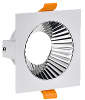 Светильник 4109 встр. поворотн. GU10 белый/хром пласт. IEK | код LT-UVB0-4109-GU10-1-K23 | IEK