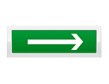 Молния-12 Стрелка вправо зеленый фон. Оповещатель световой, 12В (Молния 12 СтрВпр) | код. ц130411 | Вистл