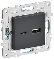 SKANDY Роз. USB A+C 3,1А SK-R14T титан IEK | код SK-U22-D31-K48 | IEK