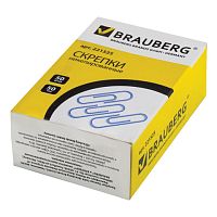 Скрепки большие 50 мм, BRAUBERG, никелированные, 50 шт., в картонной коробке, РОССИЯ, 221525 | код 221525 | BRAUBERG