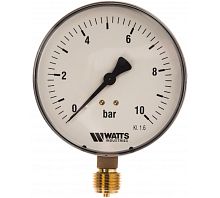 Манометр радиальный 1/2' х 100 мм / 0-10 бар (10008078) | код RAN30H27JAHRSM | WATTS Industries