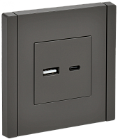 FORTE&PIANO Роз. USB A+C 18Вт FP351 сер. IEK | код FP-U22-018-K03 | IEK