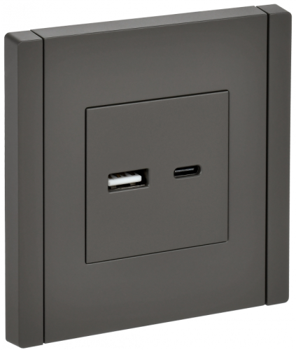 FORTE&PIANO Роз. USB A+C 18Вт FP351 сер. IEK | код FP-U22-018-K03 | IEK