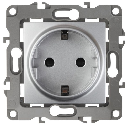 Механизм розетки 1-м СП 12 12-2102-03 16А IP20 16AX 250В 2P+E Schuko защ. шторки алюм. | код Б0014689 | Эра Механизм розетки 1-м СП 12 12-2102-03 16А IP20 16AX 250В 2P+E Schuko защ. шторки алюм. | код Б0014689 | Эра