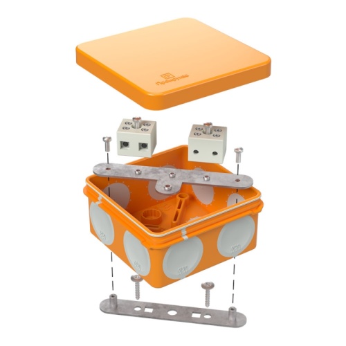 Коробка огнестойкая для о/п двухкомпонентная 60-0210-FR6.0-4 Е15-Е120 RAL2004 80х80х40 (44 шт/кор) Промрукав | код 60-0210-FR6.0-4 | ПРОМРУКАВ