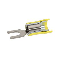 Наконечник вилочный с изолир.фланцем ПВХ, двойная гильза, 2,5-6 кв.мм М4 (д.4,3 мм) (НВИ) | код 2C14P-DS-PVC | DKC