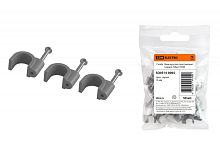 Скоба 16мм круглая пластиковая (серая) (50шт) TDM | код SQ0514-0065 | TDM