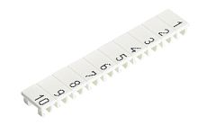 Маркировка для клемм сечением 2,5 мм.кв., шириной 5 мм, 10 шильдиков, белая, нанесенные знаки: 61 – 70 | код 04.845.0753.0 | Wieland