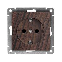 Розетка одноместная UNIVersal серия Афина с/з, с/у, 16А, 220В, венге (еврослот), механизм | код A0028-V | Universal