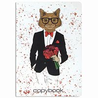 Тетрадь 40 л. в клетку обложка SoftTouch, бежевая бумага 70 г/м2, сшивка, А5 (147х210 мм), MISTER CAT, BRAUBERG, 403768 | код 403768 | BRAUBERG