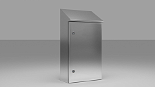 Щит ECOR моноблок, скошен. крыша 1000x800x250мм (ВхШхГ) нерж. сталь навесной, монтаж. панель, 1 глухая дверь, 2 замка, 1 пластина кабел. ввода, IP66 | код EC081025X.T | ETA