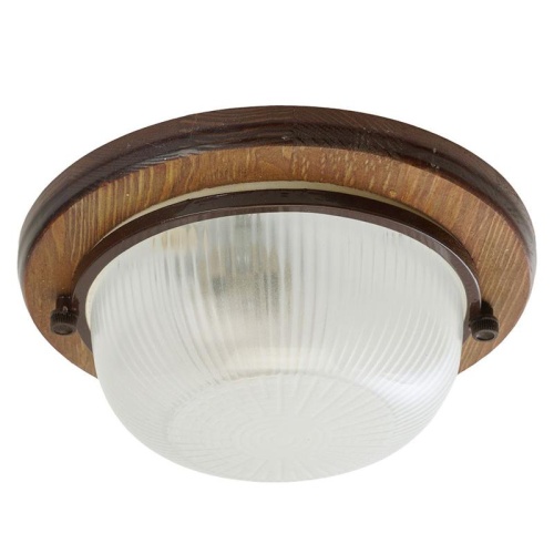 Светильник накладной IP54 220В 60Вт Е27 дерево орех круг НБО 03-60-021 11573 FERON 11573