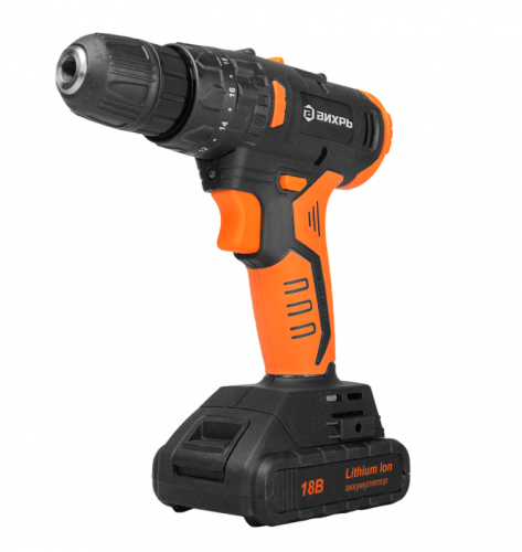 Дрель-шуруповерт аккумуляторная ДА-18Л-2КУ/Б (2,0 А/ч) (бесщеточный двигатель) Вихрь, , Шт | код 72/14/23 | ВИХРЬ