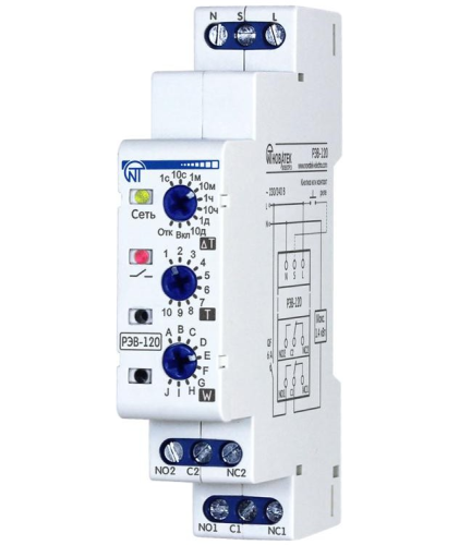Реле времени одномодульное РЭВ-120 | код. 3425601120 | Новатек-Электро