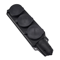 Розетка трехместная с заглушками каучук AM-K03 2Р+РЕ 16А 220В IP44 (ANDELI) | код ADL13-060 | ANDELI