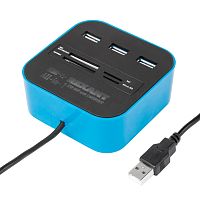 Разветвитель USB на 3 порта+картридер (все в одном) черный REXANT | код 18-4121 | REXANT