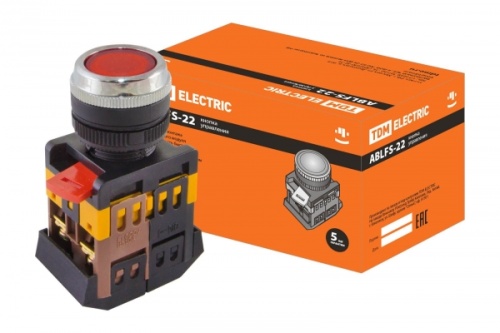 Кнопка ABLFS-22 красный d22мм неон/230В 1з+1р TDM | код SQ0704-0008 | TDM Кнопка ABLFS-22 красный d22мм неон/230В 1з+1р TDM | код SQ0704-0008 | TDM