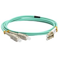 Патч-корд оптический LANMASTER, дуплексный, LC/PC-SC/PC, OM3, LSZH, 3.0 м | код LAN-2LC-2SC/OM3-3.0 | LANMASTER