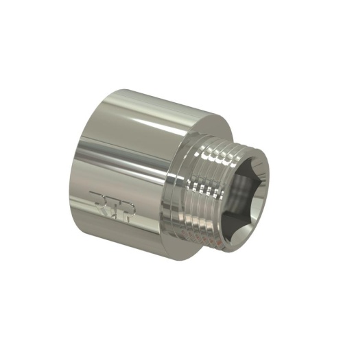 Переходник под ключ-звездочку латунь внутр./наружн. резьба 1/2дюйм х1/2дюйм еврослот никель | код 41103 | RTP