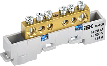 TEKFOR Шина N ноль неизолированная на универсальном держателе 8х12-6-С IEK | код TF-NN20-06-DL-K07 | IEK