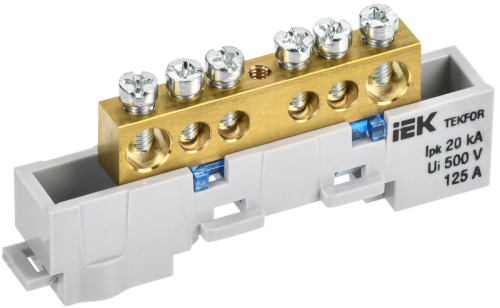 TEKFOR Шина N ноль неизолированная на универсальном держателе 8х12-6-С IEK | код TF-NN20-06-DL-K07 | IEK TEKFOR Шина N ноль неизолированная на универсальном держателе 8х12-6-С IEK | код TF-NN20-06-DL-K07 | IEK