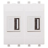 Avanti USB зарядное устройство ''Белое облако'', 2.1А, 2 модульное | код 4400542 | DKC