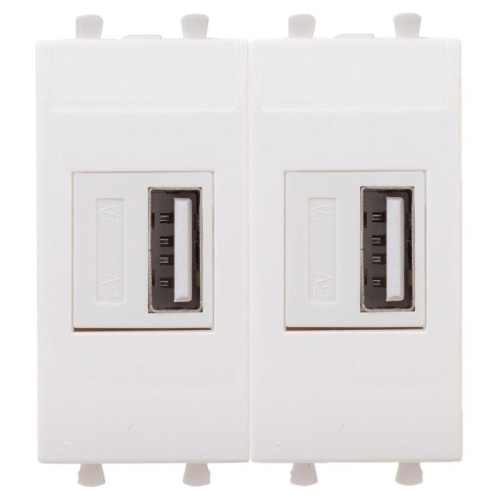 Avanti USB зарядное устройство ''Белое облако'', 2.1А, 2 модульное | код 4400542 | DKC Avanti USB зарядное устройство ''Белое облако'', 2.1А, 2 модульное | код 4400542 | DKC