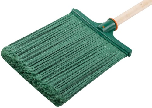 Метла плоская №1 260х330х1480мм мягкая с деревянным черенком пластик. КУРС 68073 фото 3