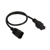 Шнур питания с блокировкой C13-C14, 3х0.75, 220В, 10А, черный, 1.5 метра | код LAN-PP13L/14-1.5-BK | LANMASTER