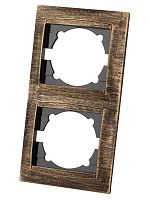 Рамка 2-х постовая вертикальная старинная бронза Лама TDM | код SQ1815-0779 | TDM