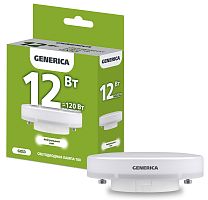 Лампа светодиодная T80 таблетка 12Вт 230В 4000К GX53 GENERICA | код LL-T80-12-230-40-GX53-G | IEK