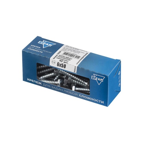 Болт DIN 571 сантехнический оцинк 6х50 (40 шт) | код 126547 | Tech-KREP фото 3