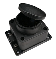 Розетка одинарная с заземлением каучук с заглушкой 16А IP44 черная 9321 IN HOME | код 4690612010250 | IN HOME