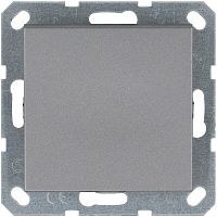 Выключатель одноклавишный проходной 10A 250V~ с накладкой, цвет Алюминий | код G3012S | Jasmart