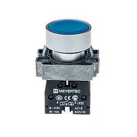 Кнопка плоская, синяя, 1NO, мет. MTB2-BAZ116 | код 58152 | MEYERTEC